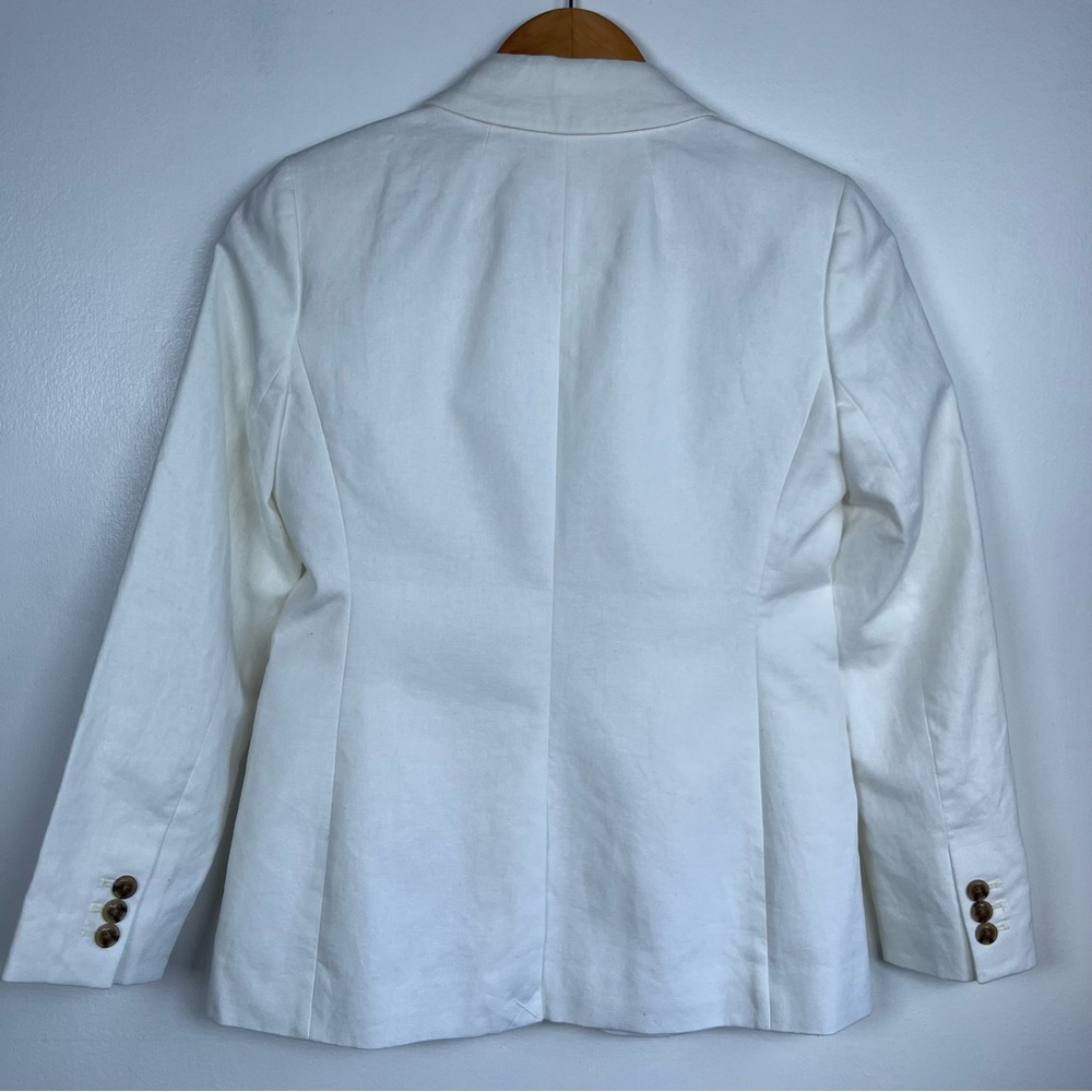 J.Crew Size 2 Petite linen-blend one-button blazer Women’s White - Picture 6 of 13